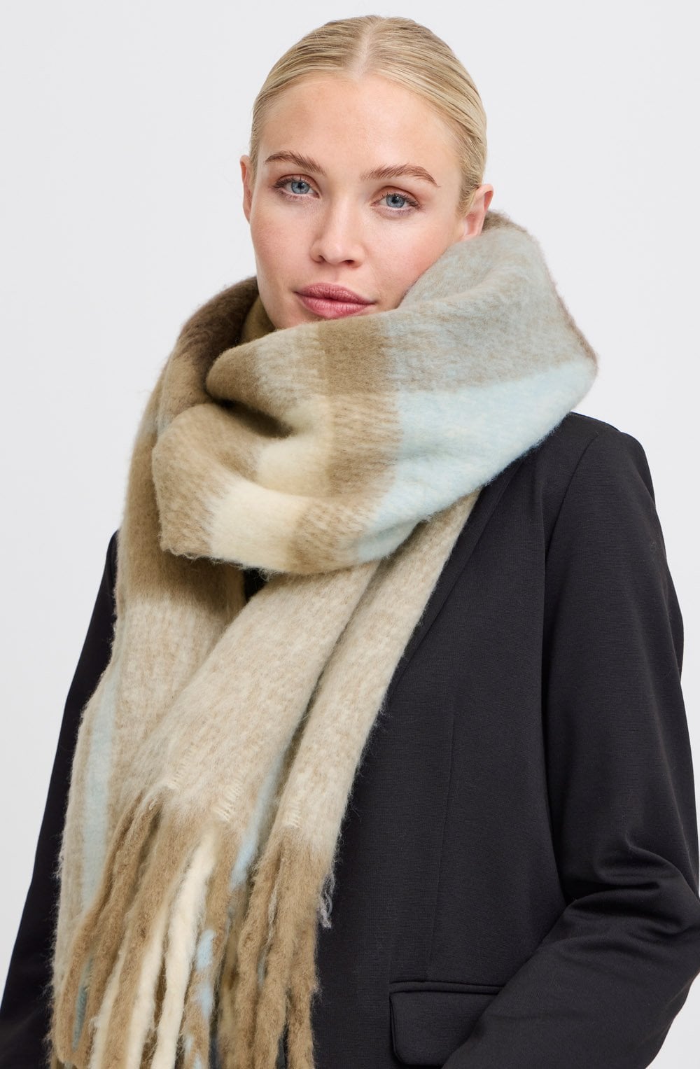 Dusty Blue Wagne Oversized Soft Touch Scarf