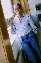 Fabienne Della Robbia Blue Embroidered Shirt