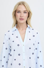 Fabienne Della Robbia Blue Embroidered Shirt