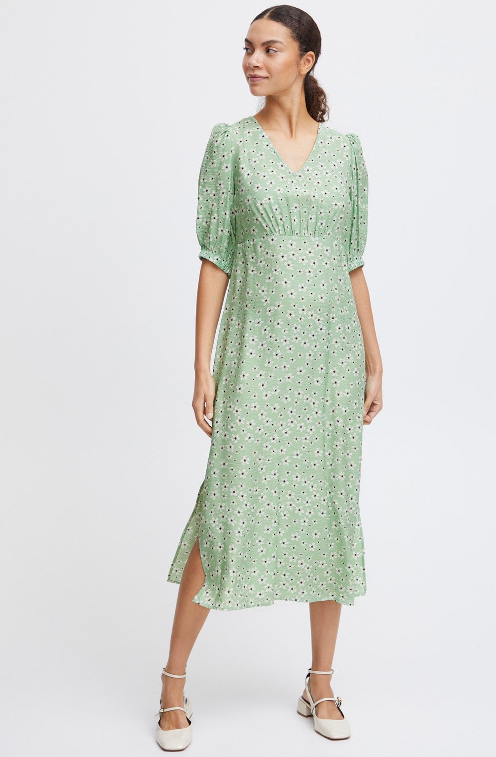 Fair Green Flower Ibano Dress