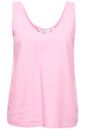 Falakka Begonia Pink Linen Mix Vest Top