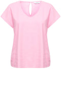 Falakka Begonia Pink V Neck Linen Mix Blouse