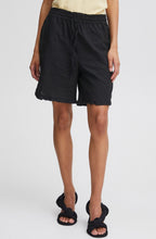 Falakka Black Linen Mix Ruffle Shorts