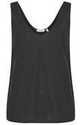 Falakka Black Linen Mix Vest Top
