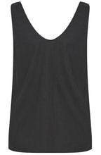 Falakka Black Linen Mix Vest Top