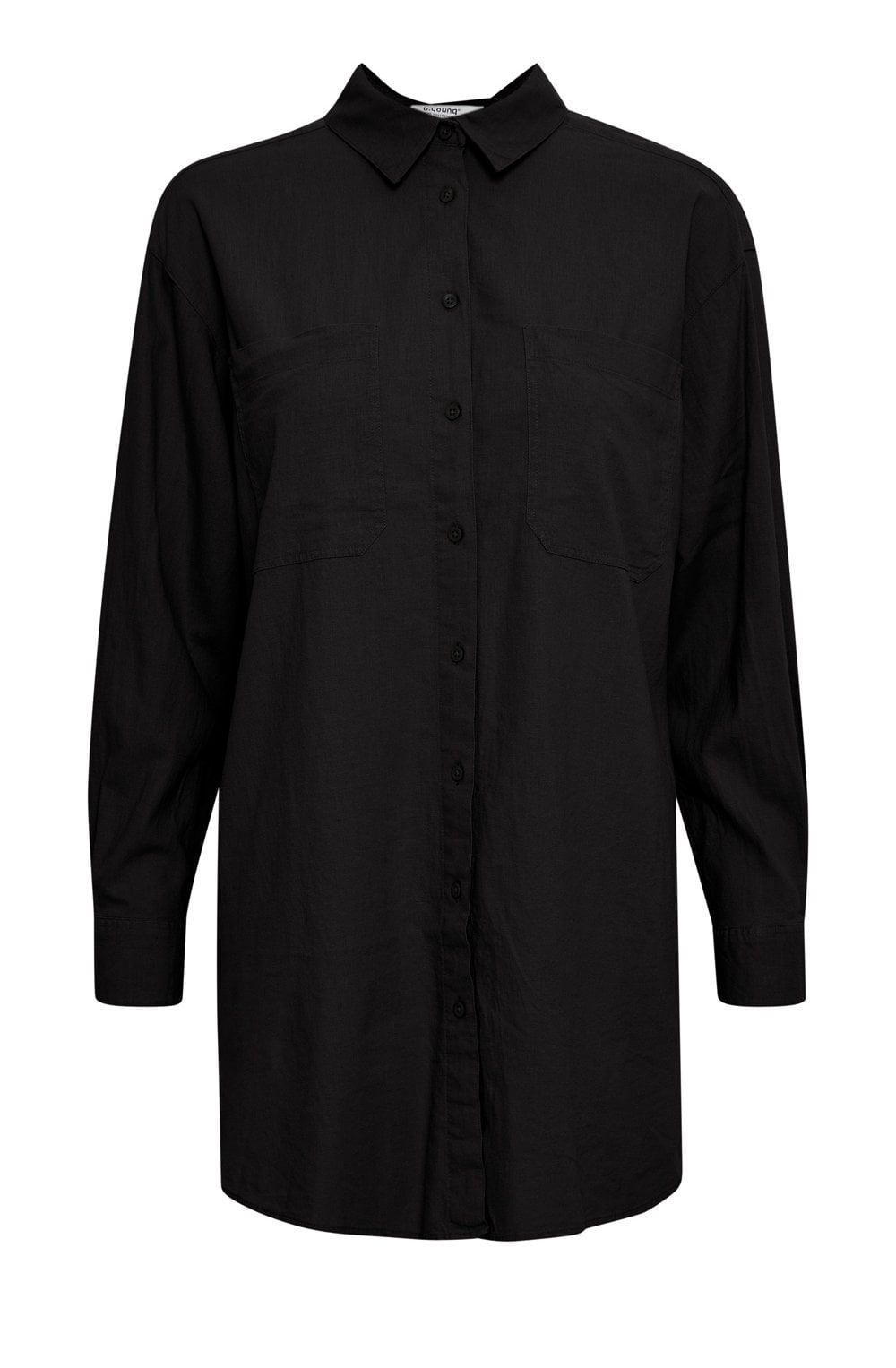 Falakka Black Oversized Linen Mix Shirt