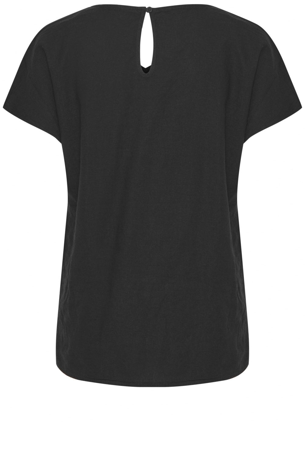Falakka Black V Neck Linen Mix Blouse