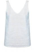 Falakka Off White Linen Mix Vest Top