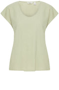 Falakka Tea Green Linen Mix Blouse