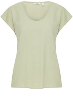 Falakka Tea Green Linen Mix Blouse