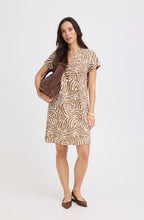 Falakka Woodsmoke Animal Print Linen Mix Tunic Dress