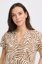 Falakka Woodsmoke Animal Print Linen Mix Tunic Dress