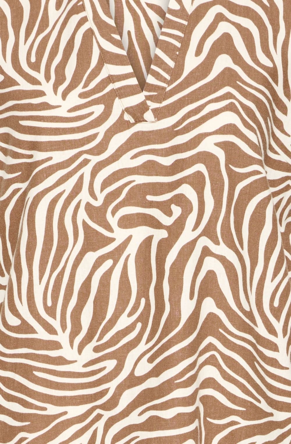 Falakka Woodsmoke Animal Print Linen Mix Tunic Dress
