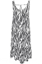 Falakka Zebra Print Tie Detail Linen Mix Dress