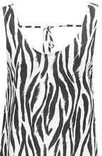 Falakka Zebra Print Tie Detail Linen Mix Dress