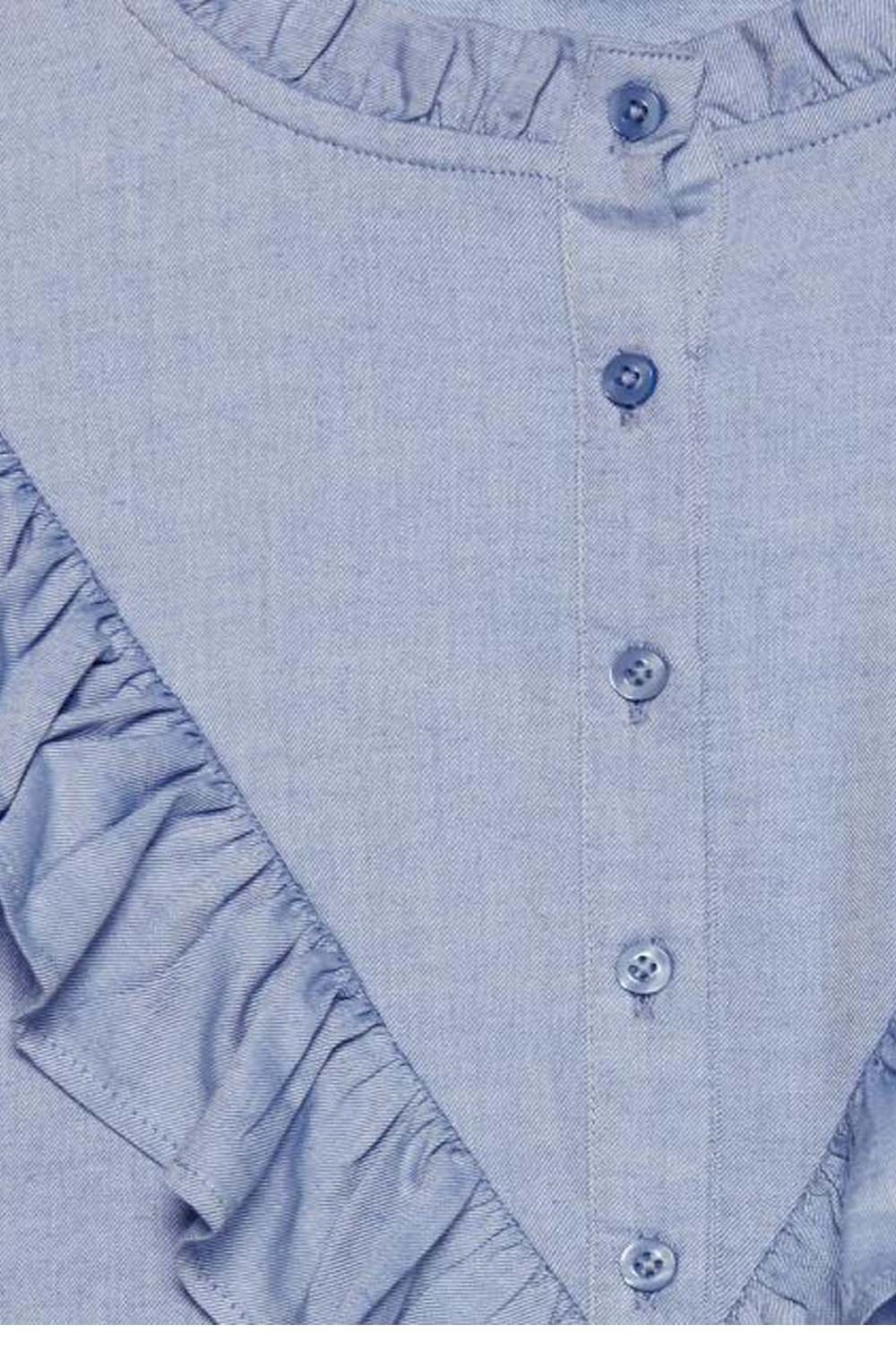 Faustine Blue Frill Blouse