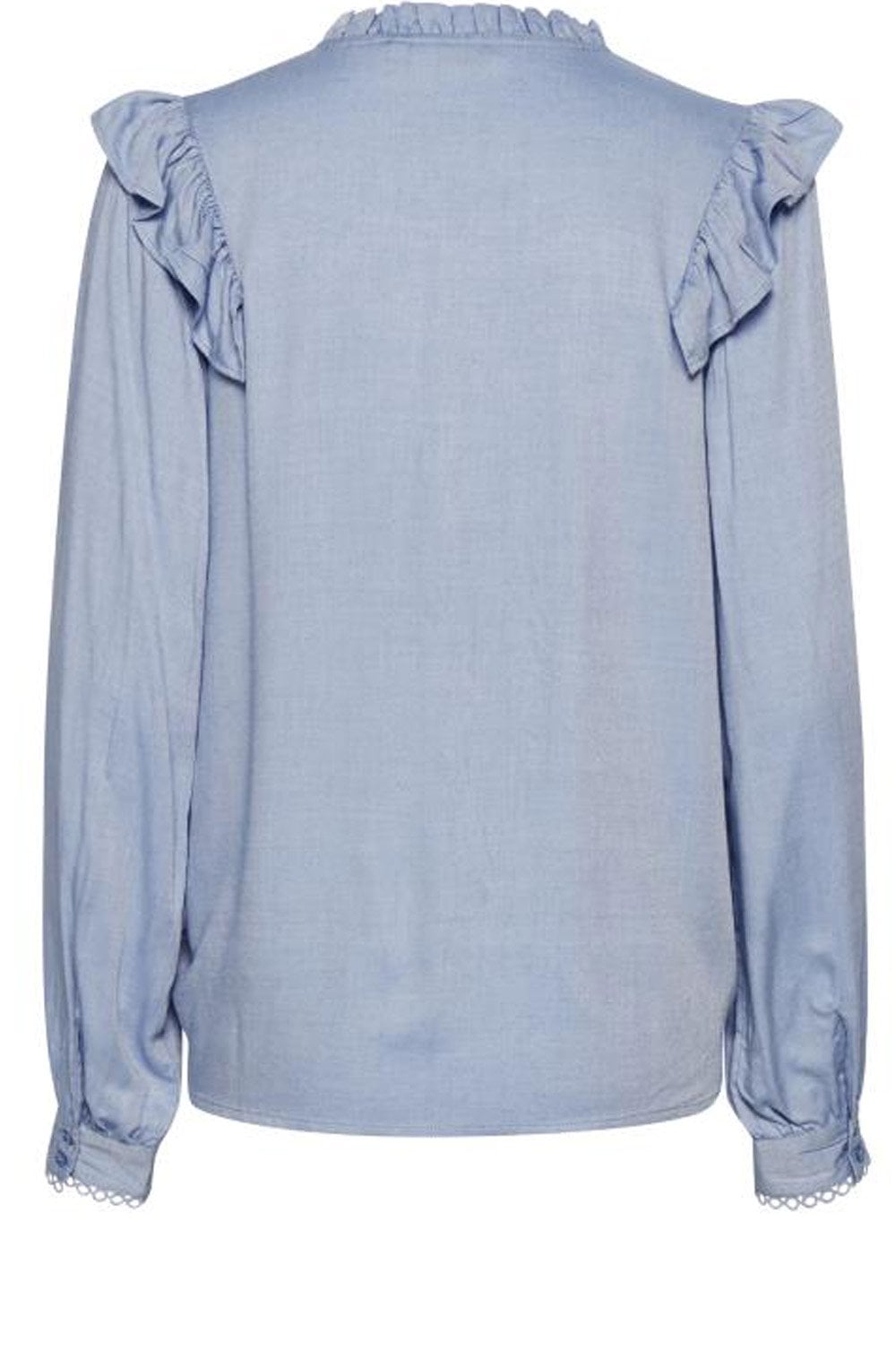 Faustine Blue Frill Blouse