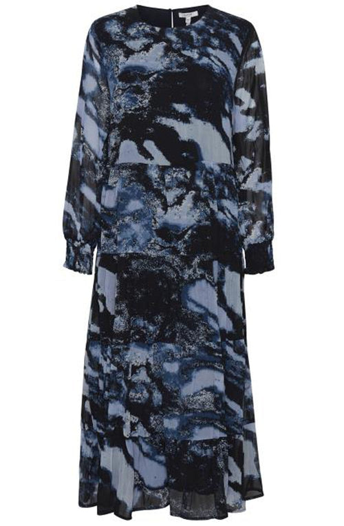 Fenella Blue Patterned Maxi Dress