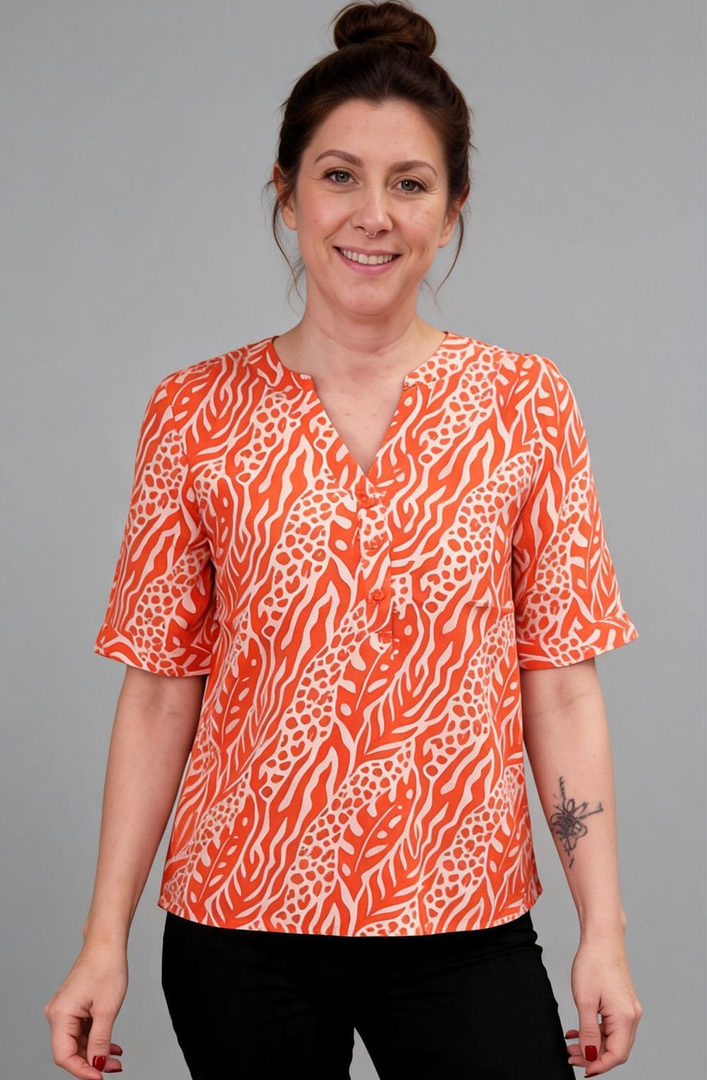 Fiesta Nature Vibes Tunic Neck Blouse