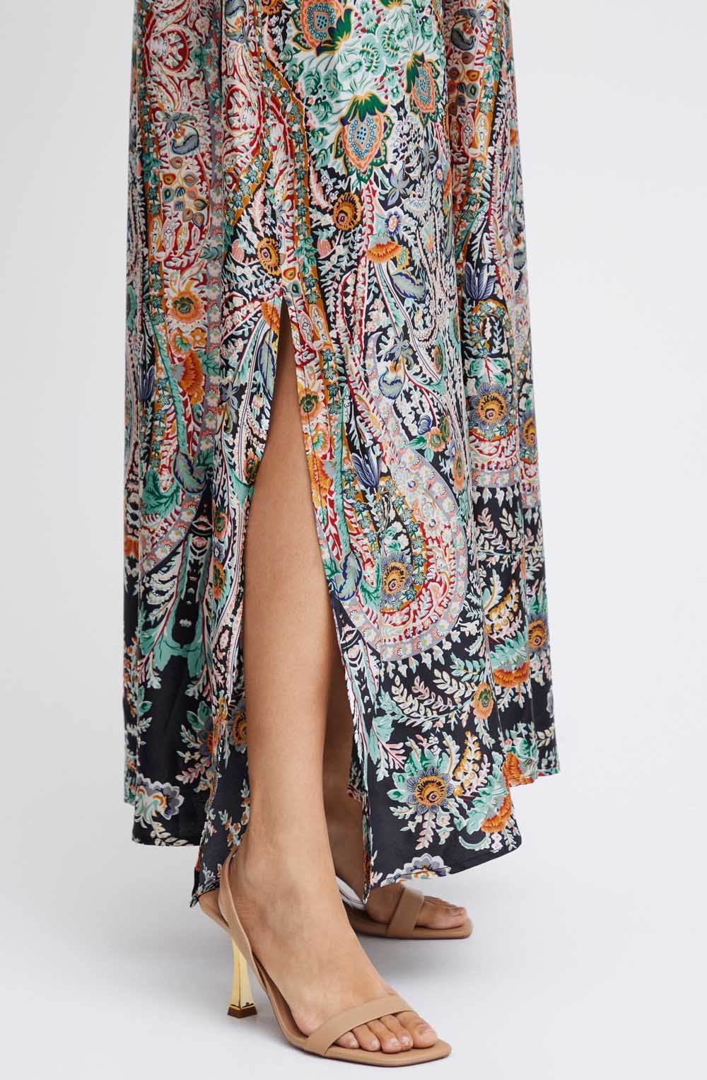 Floral Silky Maxi Dress
