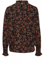 Frill Neck Floral Print Blouse