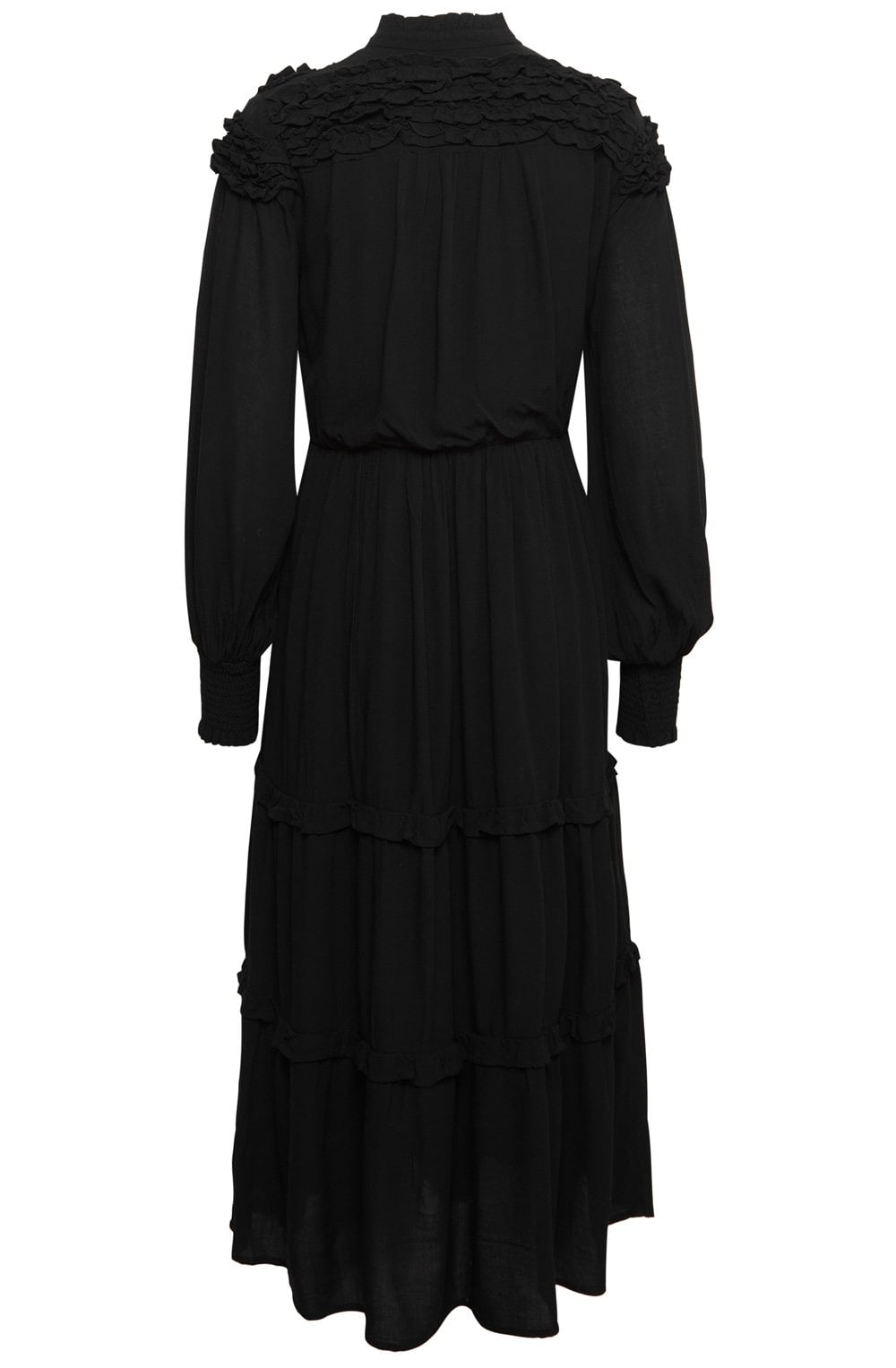 Fvfay Black Tiered Ruffle Dress