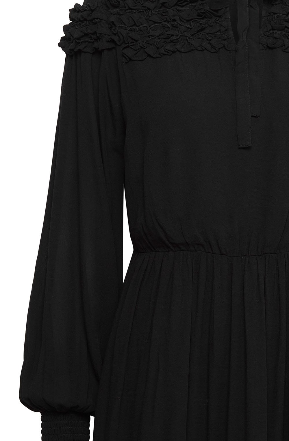 Fvfay Black Tiered Ruffle Dress