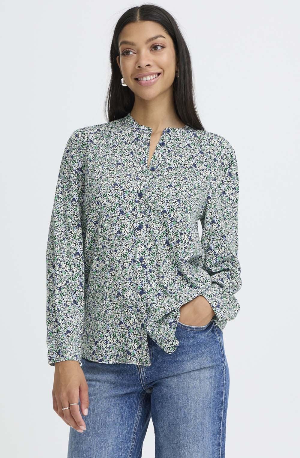 Gabria Blurred Leprechaun Flower Blouse