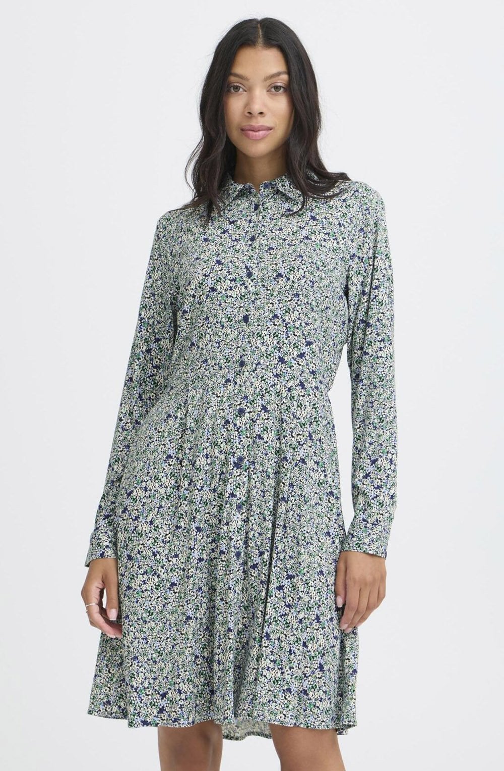 Gabria Blurred Leprechaun Flower Shirt Dress