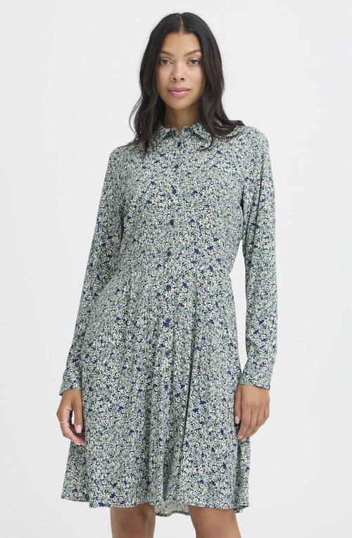Gabria Blurred Leprechaun Flower Shirt Dress
