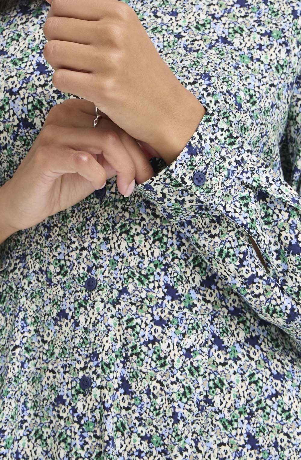 Gabria Blurred Leprechaun Flower Shirt Dress