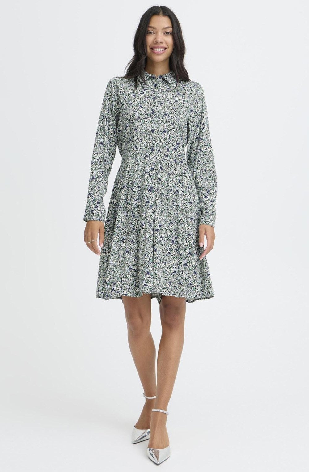 Gabria Blurred Leprechaun Flower Shirt Dress