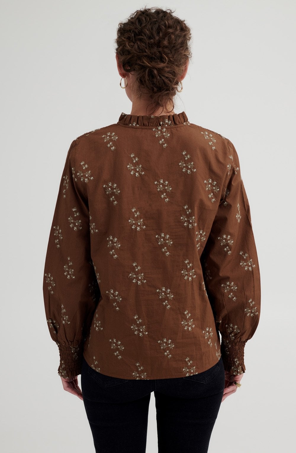 Gamzi Brunette Embroidered Blouse