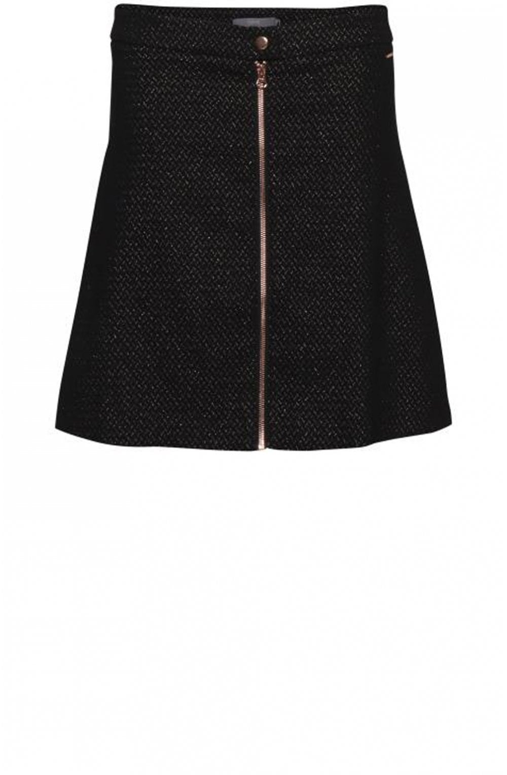 Gold Metallic Patterned Skirt