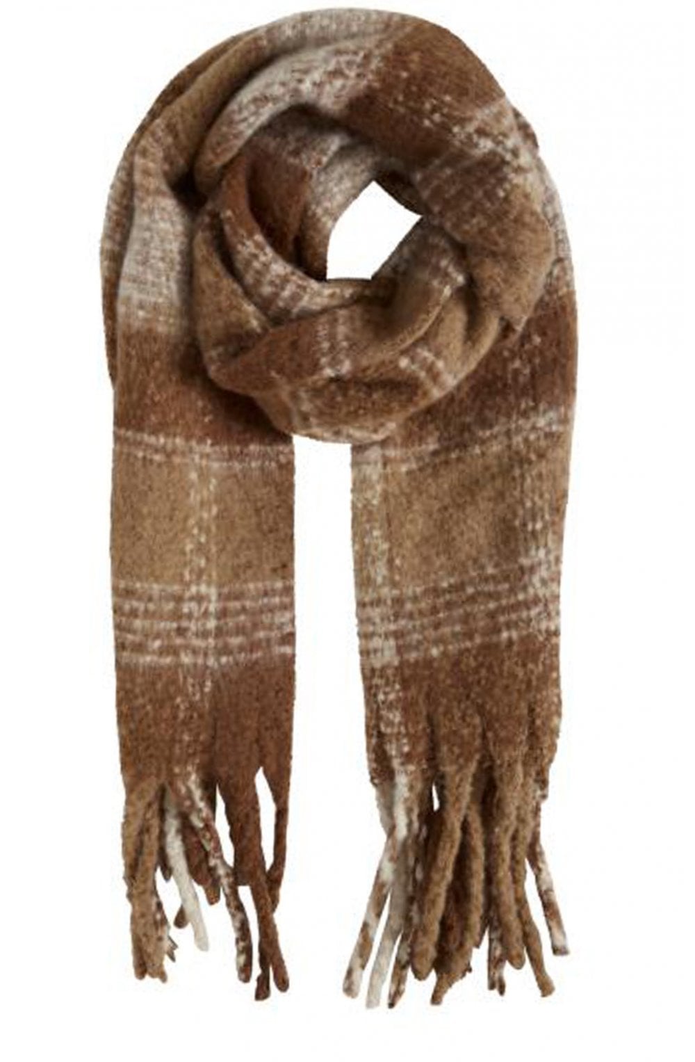 Golden Toffee Check Scarf