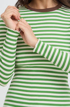 Green Striped Ribbed Top