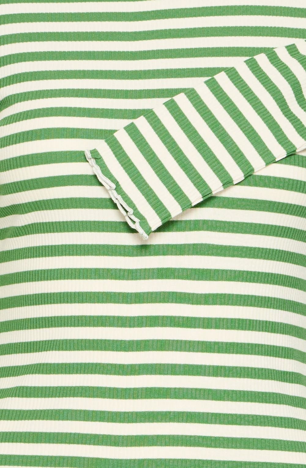 Green Striped Ribbed Top