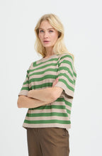 Green Striped Short Sleeve Jumper