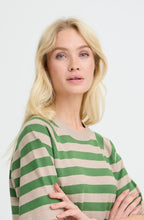 Green Striped Short Sleeve Jumper