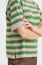 Green Striped Short Sleeve Jumper