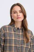 Grey, Brown and Blue Checked shirt