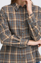 Grey, Brown and Blue Checked shirt