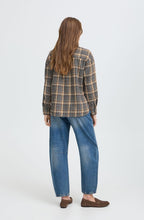 Grey, Brown and Blue Checked shirt