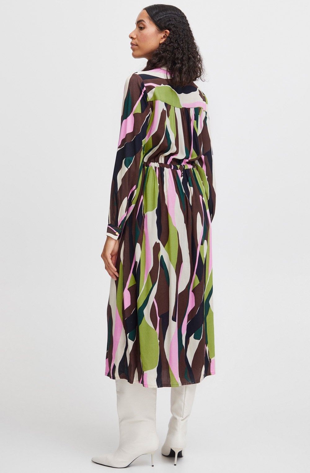 Guacamole Button Down Midi Dress