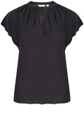 Hailey Black Tie Neck Blouse