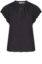 Hailey Black Tie Neck Blouse