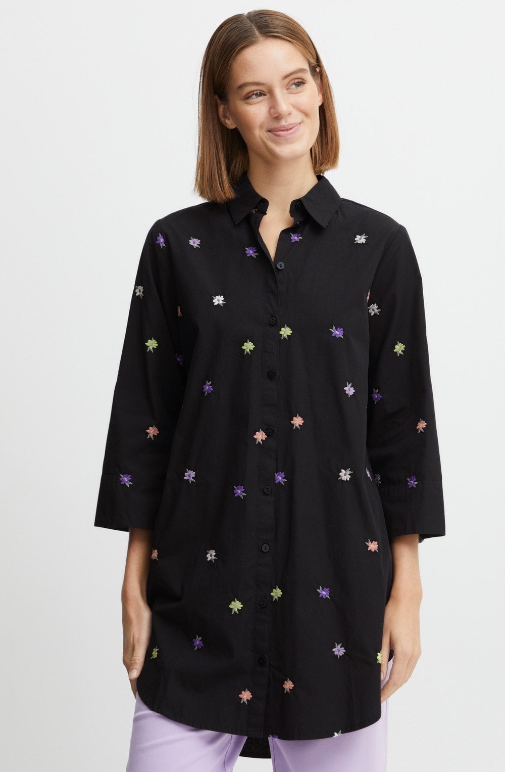 Hanla Floral Oversized Shirt Dress