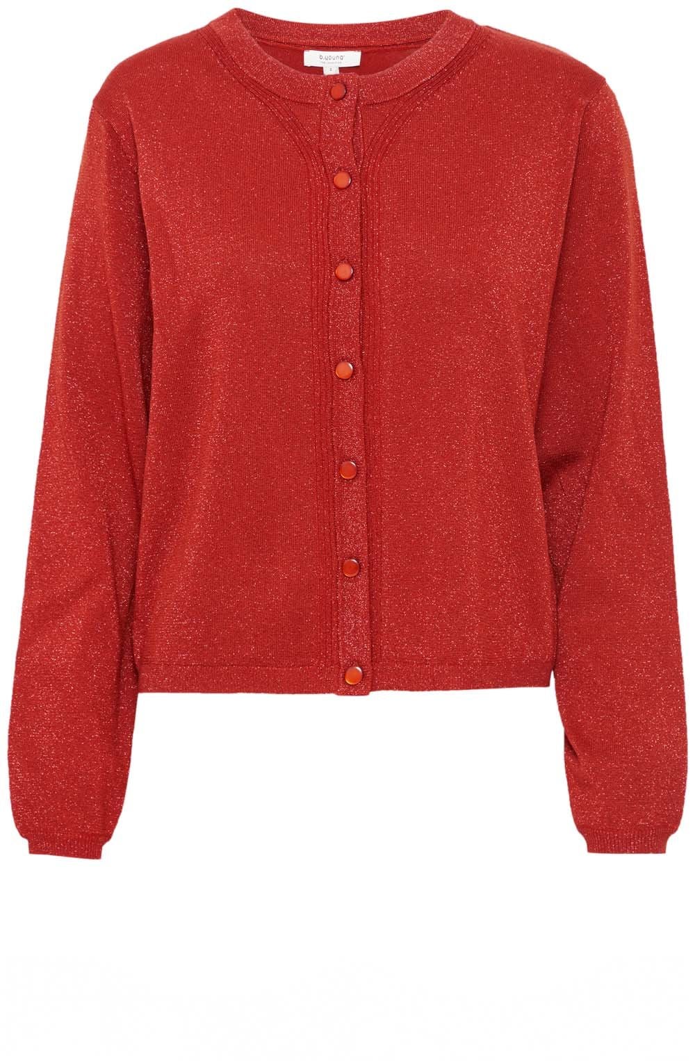 Haute Red Shimmer Mobbe Cardigan