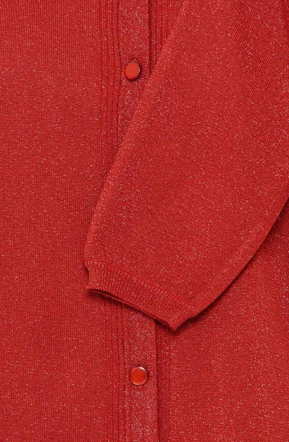 Haute Red Shimmer Mobbe Cardigan