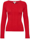 Haute Red Shimmer Ribbed Knit Jumper